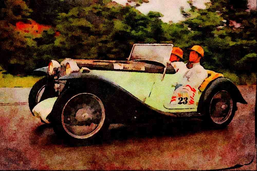 455041 1933 Morris Garage (MG) J 2 A4 Limited Edition Watercolour Print