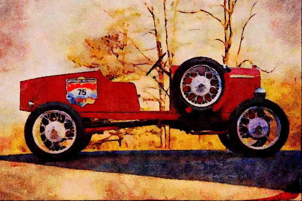 455047 1929 Ford Racer A4 Limited Edition Watercolour Print