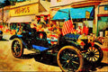 455048 1911 Ford Model _T_ With Passengers A4 Limited Edition Watercolour Print