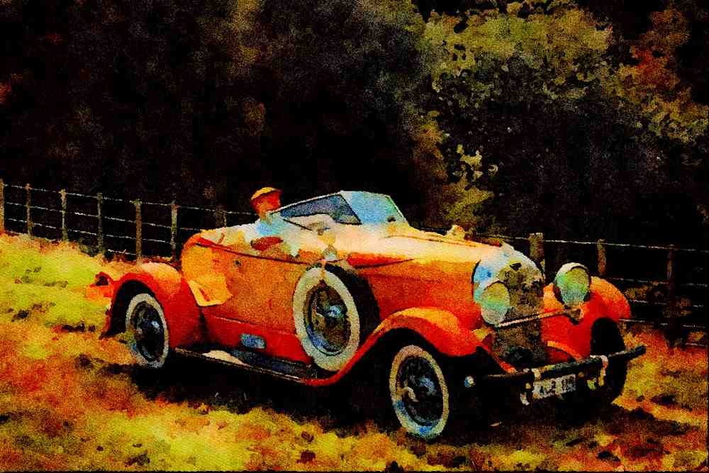 455060 1928 Auburn Boattail Speedster A4 Limited Edition Watercolour Print