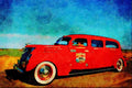 455062 1937 Ford Floral Delivery Truck A4 Limited Edition Watercolour Print