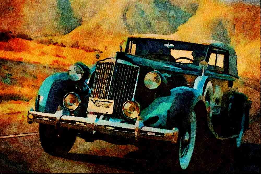 455066 1936 Packard Victoria A4 Limited Edition Watercolour Print