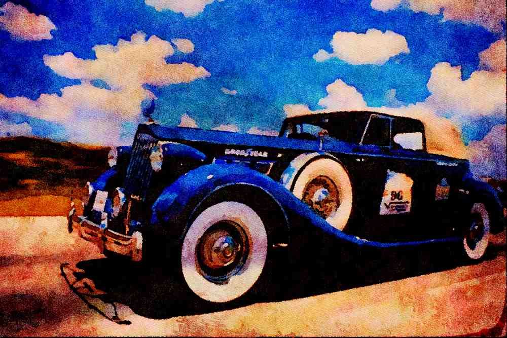 455074 1936 Packard Victoria A4 Limited Edition Watercolour Print