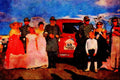455076 1933 Chevy Pick up With People In Costumes A4 Limited Edition Watercolour Print