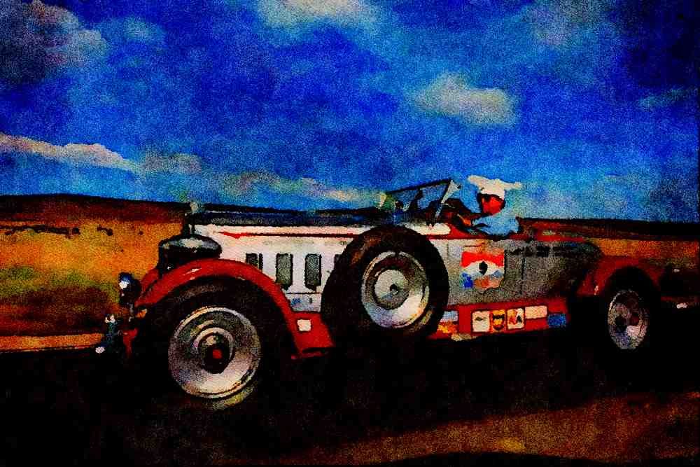 455085 1930 Packard Boattail Speedster A4 Limited Edition Watercolour Print