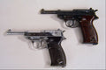 456039 Two German P38 Automatic Pistols, 9mm, One Chrome A4 Photo Print