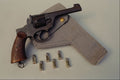 456061 Webley, .38 Cal. Revolver, Gray Canvas Service Holster A4 Photo Print