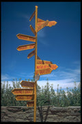 459029 Signpost Of World Capitols, Peru A4 Photo Print
