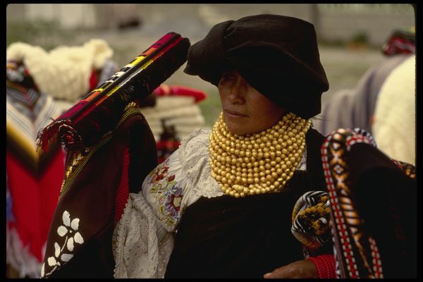 459072 Typical Otavalo Style Of Indian Dress, Ecuador A4 Photo Print