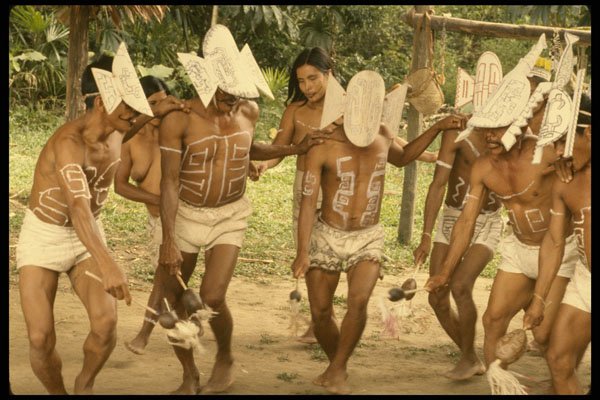 459086 Bora Indian Men's Dance, Colombia A4 Photo Print