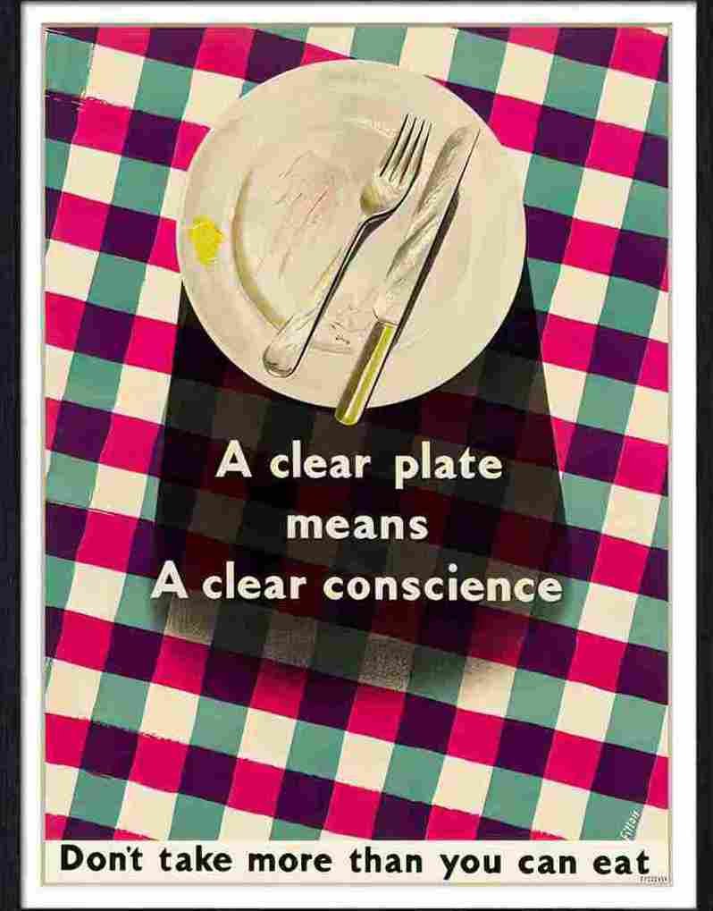 45K a clear plate means a clear conscience Advert A4 Photo Print