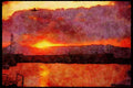 460000 Sunset Approach Over Crete Harbor A4 Limited Edition Watercolour Print