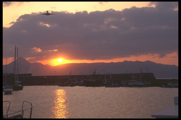 460000 Sunset Approach Over Crete Harbor A4 Photo Print