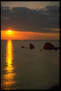 460005 Sunset At Aphrodite's Rock, Cyprus A4 Photo Print