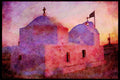 460008 Church, Aegina, Greece A4 Limited Edition Watercolour Print