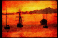 460011 Sunset With Cruise Liners Off Barbados A4 Limited Edition Watercolour Print
