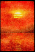 460013 Sunset Over The Pacific Ocean A4 Limited Edition Watercolour Print