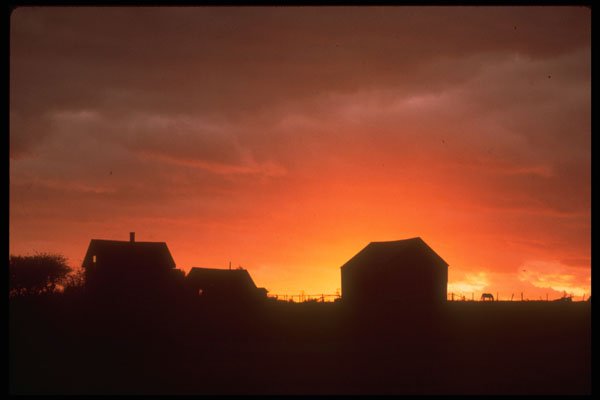 460014 Sunset Over Rural Farm, Nova Scotia, Canada A4 Photo Print