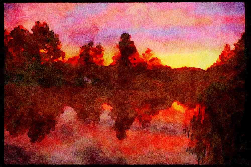 460015 Sunrise Reflection A4 Limited Edition Watercolour Print
