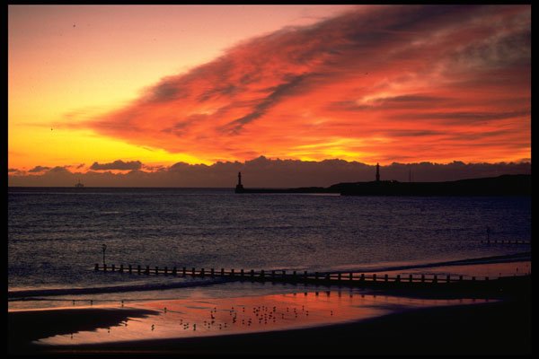 460017 Sunset, Aberdeen Beach A4 Photo Print