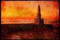 460018 Navigation Light On Dock In Lake Ontario, Canada A4 Limited Edition Watercolour Print