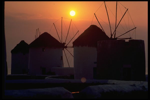 460027 The Three Windmills, Mikonos, Greece A4 Photo Print