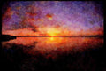 460043 Tropical Sunset, Florida A4 Limited Edition Watercolour Print