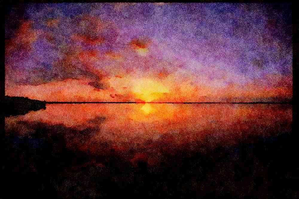 460043 Tropical Sunset, Florida A4 Limited Edition Watercolour Print