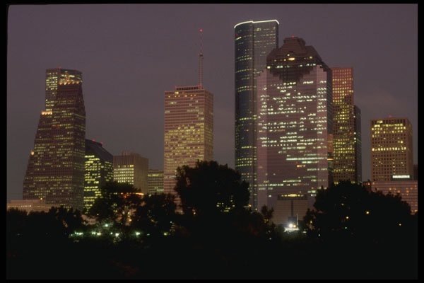 460045 Houston At Dusk A4 Photo Print