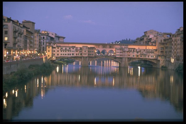 460047 Bridge At Sunset, Florence A4 Photo Print