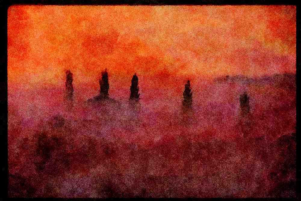 460051 Mist Rising At Daybreak, Waitomo, New Zealand A4 Limited Edition Watercolour Print