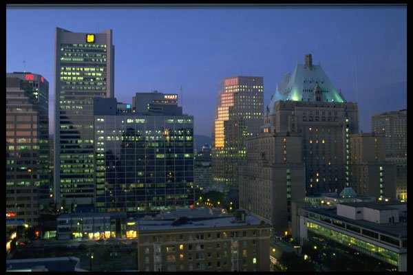 460052 City Skyline At Dawn, Vancouver, Canada A4 Photo Print