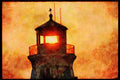 460056 Sun Through Lighthouse A4 Limited Edition Watercolour Print