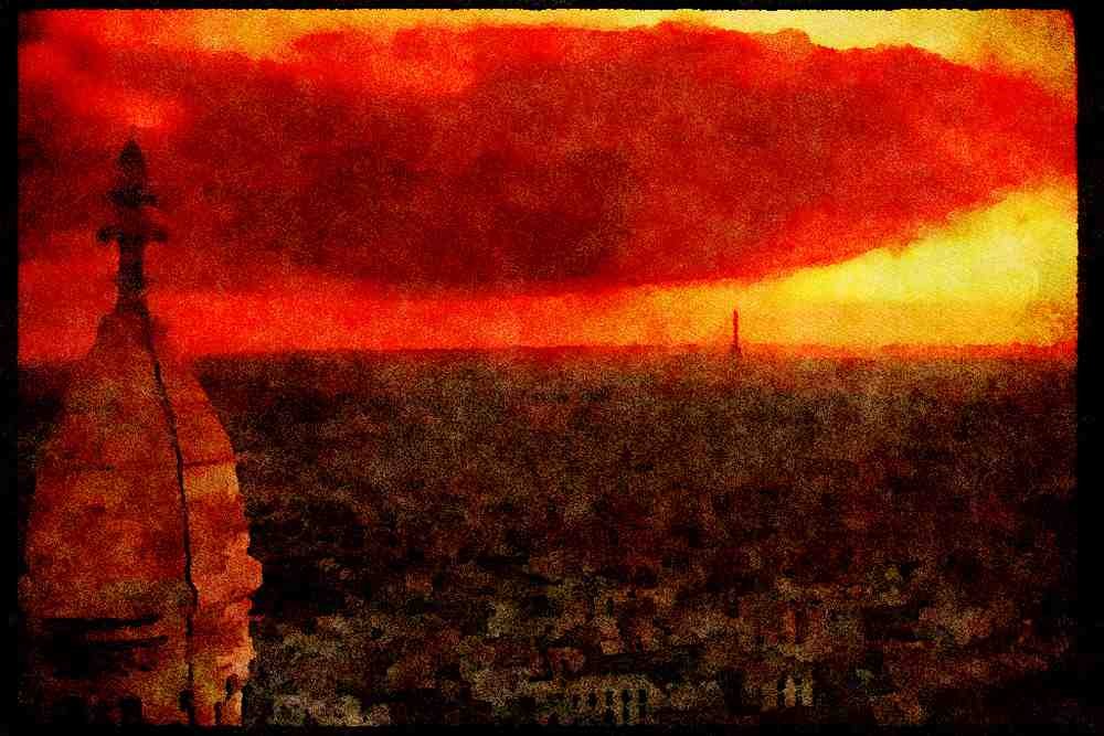 460057 Paris Evening A4 Limited Edition Watercolour Print