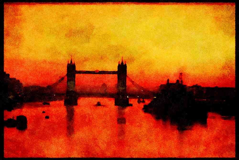 460075 Sunrise Over Tower Bridge, London A4 Limited Edition Watercolour Print