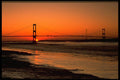 460077 Sunset At Severn Bridge, Severn Estuary, Avon A4 Photo Print