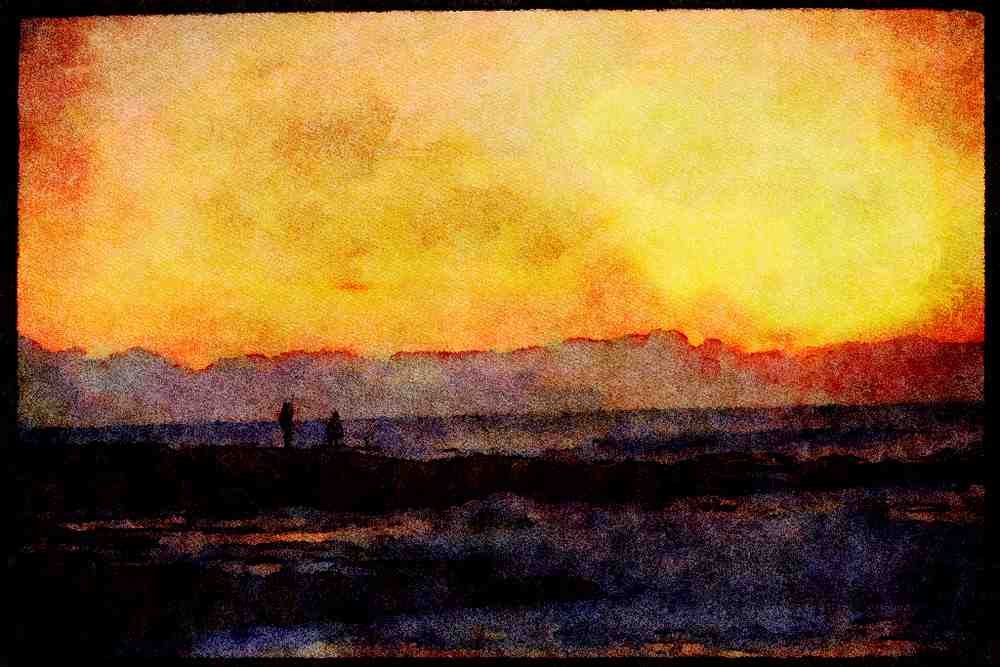 460079 Saltwater Fisherman, Indian Ocean, Australia A4 Limited Edition Watercolour Print