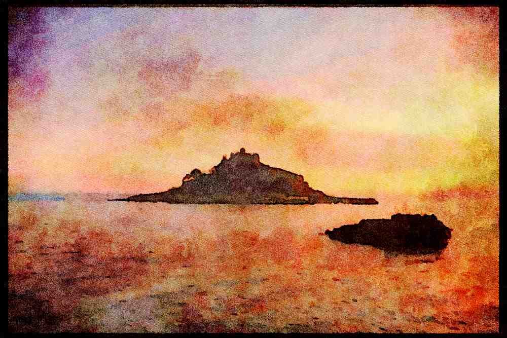 460087 St. Michael's Mount, Cornwall, England A4 Limited Edition Watercolour Print