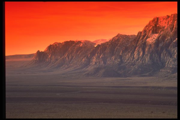 460088 Sunset At The Basin, Red Rock Canyon A4 Photo Print