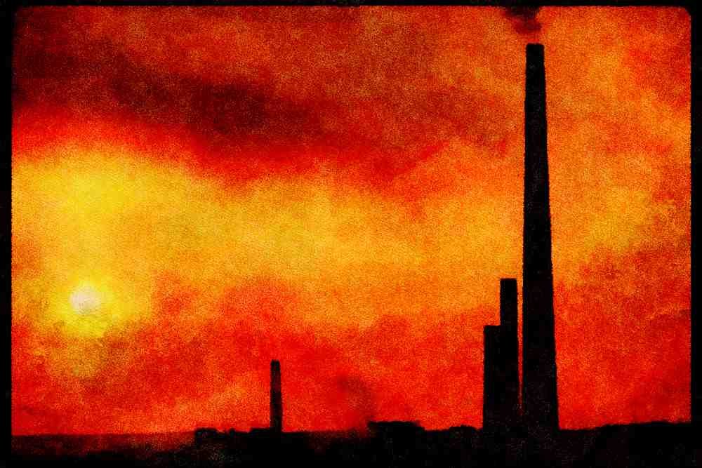 460091 Inco's Big Stack, Sudbury, Ontario A4 Limited Edition Watercolour Print