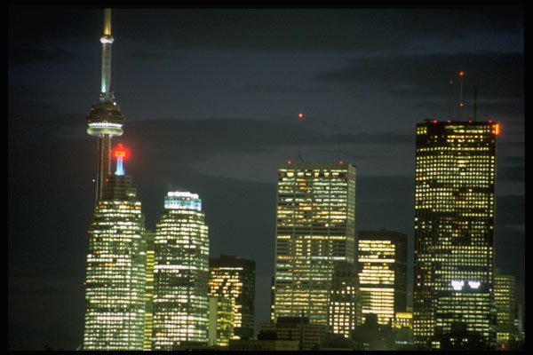462041 Night Skyline A4 Photo Print
