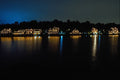 463032 Boathouse Row At Night A4 Photo Print