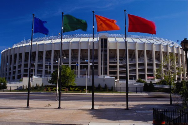 463036 Flags Fly Over Vet's Stadium A4 Photo Print