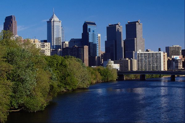 463043 Philadelphia Skyline, From Schuylkill River A4 Photo Print