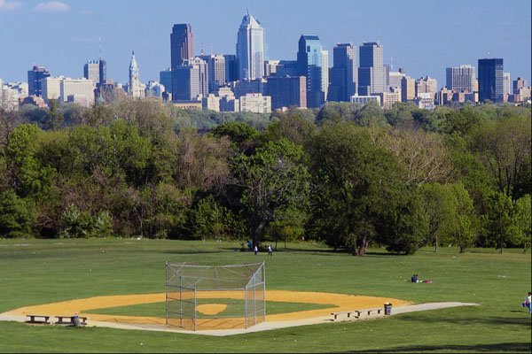 463057 Philadelphia Skyline From Fairmount Park A4 Photo Print