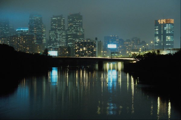 463082 City Light Reflected In Schuylkill River A4 Photo Print