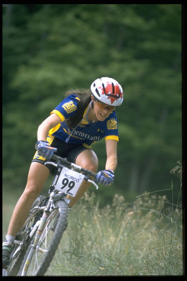 464018 Woman Mountain Biker A4 Photo Print