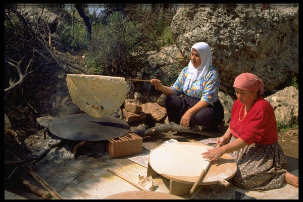 464023 Women Preparing Pie Dough In Kas, Turkey A4 Photo Print