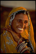 464024 Smiling Lady From Pushkar, India A4 Photo Print