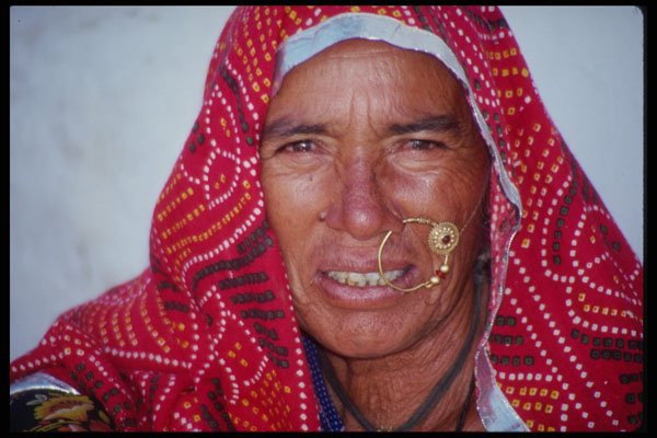 464050 Rajput Woman In Red, India A4 Photo Print